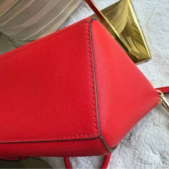 Michael Kors EUC Ciara Medium Saffiano Leather Satchel in Red - Picture 9 of 16